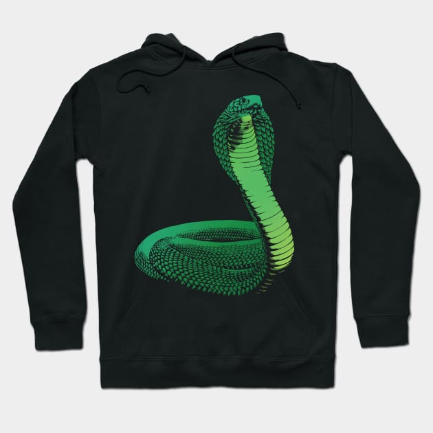 Green Cobra Scales Hoodie by polliadesign